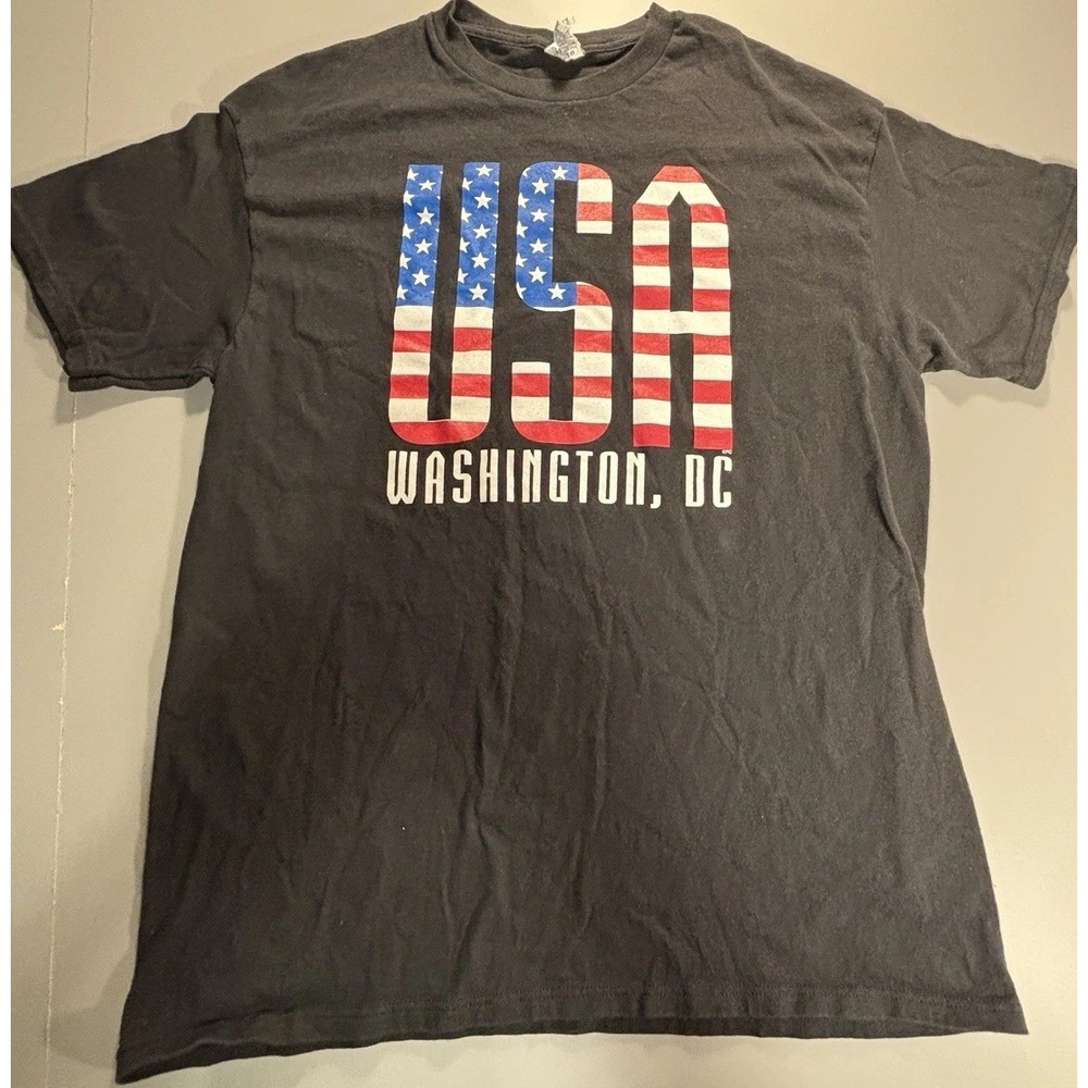 USA‎ Washington DC T-Shirt Size L Delta American Made 100% Cotton Patriotic Tee